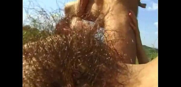  Dude rapes a hairy slut outdoor